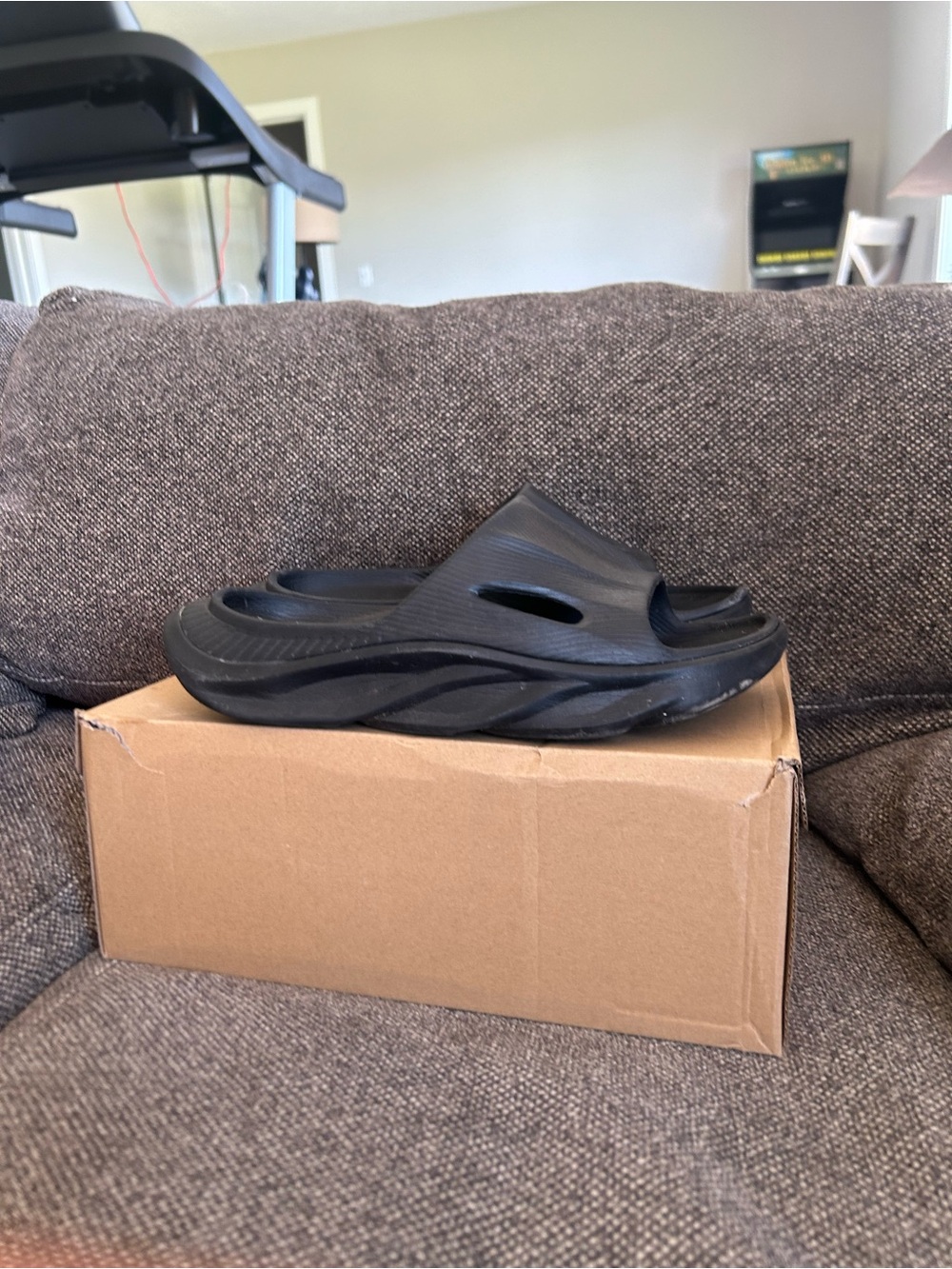 Black Slip-On Foam Slide Sandals